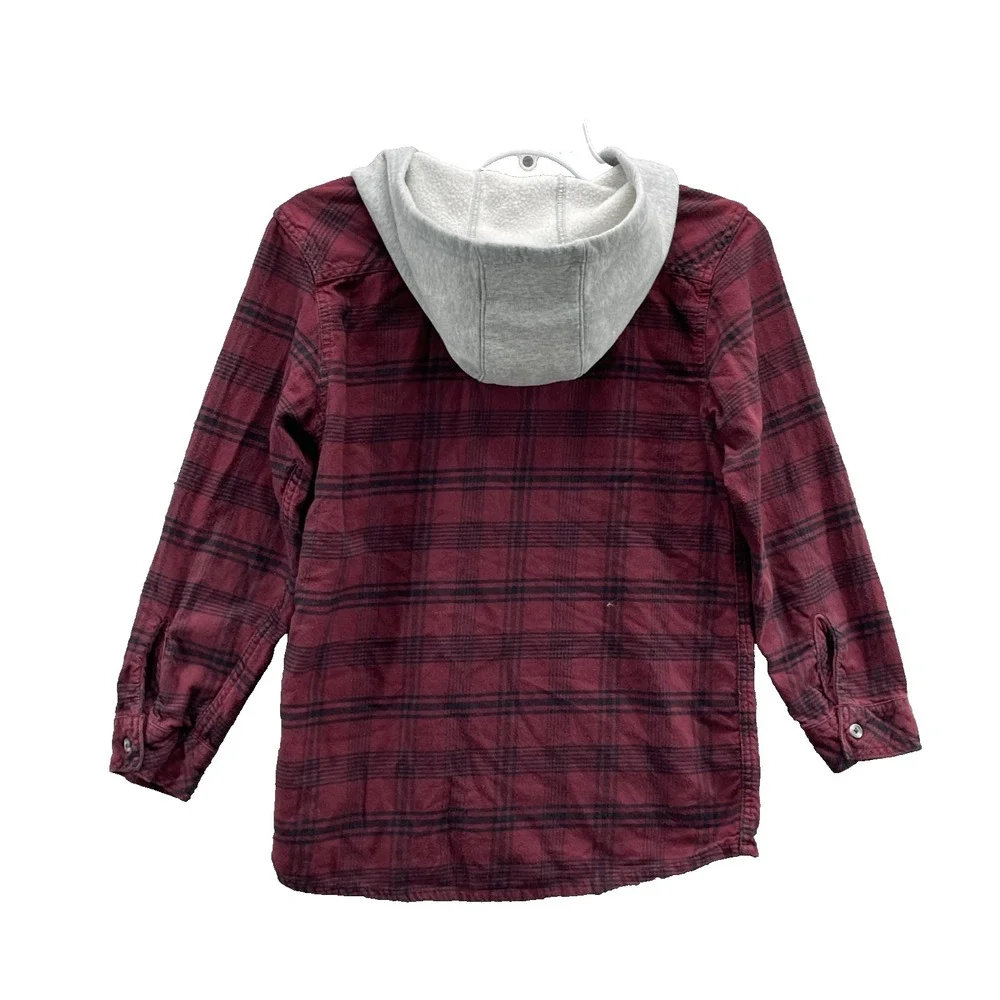 Carhartt Flannel Hooded Shirt Youth Boys Large Outdoor‎ Camp Hiking Skater Gorp